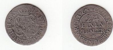 1/24 Taler Silber Münze Sachsen 1763