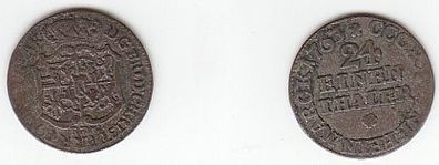 1/24 Taler Silber Münze Sachsen 1763 E.D.C.