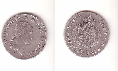 1/6 Taler Silber Münze Sachsen 1810 S.G.H.