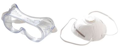 2tlg. Set Maske FFP1 + Schutzbrille Staubschutz Schutzmaske Atemschutzmaske