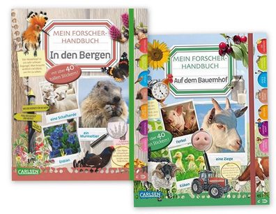 Mein Forscher-Handbuch In den Bergen + Auf dem Bauernhof + Sticker ab8 NEU
