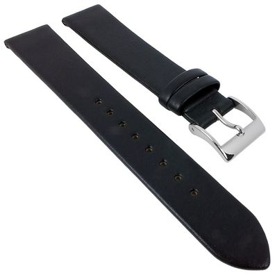 Junghans MAX BILL Uhrenarmband 17mm glattes Leder schwarz für 047/4251