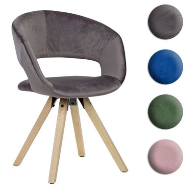 FineBuy Design Esszimmerstuhl Samt Küchenstuhl mit Lehne Stuhl Stoff Modern