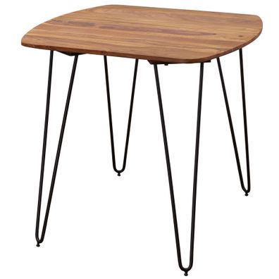 FineBuy Esszimmertisch Esstisch mit Metallbeinen Tisch Massivholz Holztisch