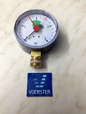 Manometer für Heizung und Sanitär 63 mm 3/8" - 2,5 bar - radial Druckanzeige