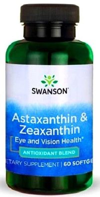 Swanson Ultra Astaxanthin & Zeaxanthin --- 60 softgels Antioxidants Blend