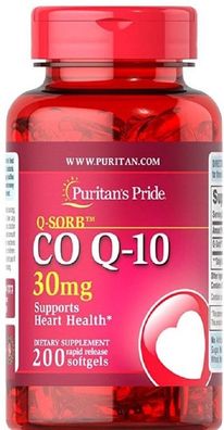 Puritans Pride Q-Sorb Coenzyme Q-10 --- 200 Rapid Realease softgels x 30 mg
