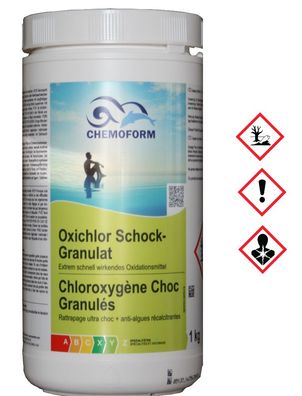 Chemoform Oxichlor Schock-Granulat 1kg | Aktivsauerstoff Chlor Kombination Pool