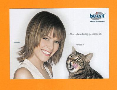 Francine Jordi mit Katze - Karte unsigniert