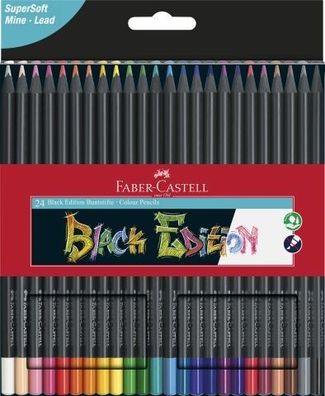 Faber-Castell Buntstifte Black Edition 24er Kartonetui 116424