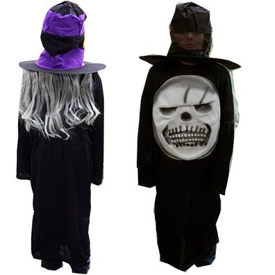 schauriges Kinder Kostüm Totenkopf o. Monster 7-12 J. Jungen Mädchen Halloween