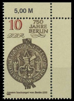 DDR 1986 Nr 3023 postfrisch ECKE-ORE X0D2736