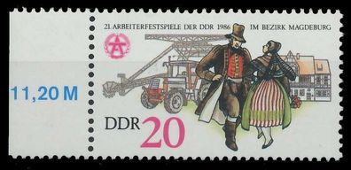 DDR 1986 Nr 3028 postfrisch SRA X0D29BE