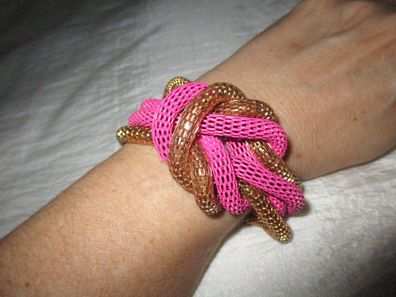 Armband Metall endlos Knoten Pink Rosa