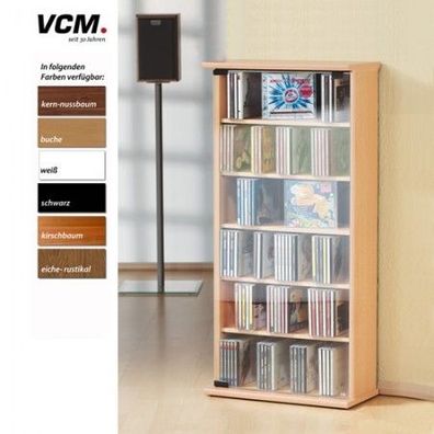 CD DVD Schrank VCM Vetro Weiß