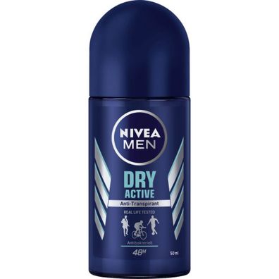 177,80EUR/1l Nivea Men Deo Roll On Dry Active 50ml Dose Anti Transpirant