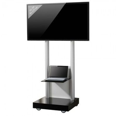 VCM Montevisolo 2 Rollwagen für LCD LED Monitore mit Glasboden Schwarzglas