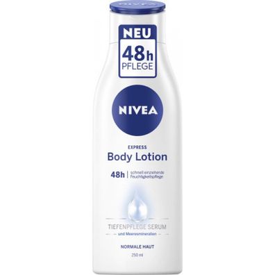 39,52EUR/1l Nivea Express Body Lotion 250ml Flasche Normale Haut