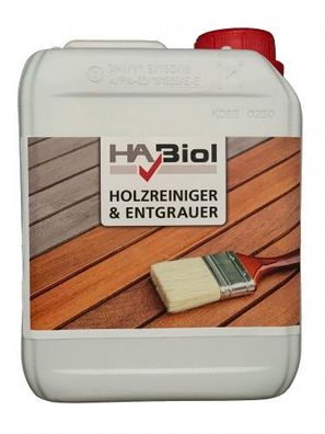 HABiol Holzreiniger und Entgrauer für Holz im Außenbereich 2,5 Liter