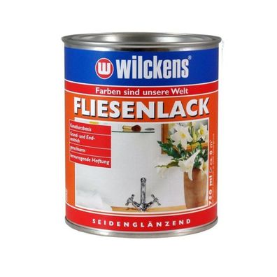 Wilckens 750 ml Fliesenlack Bad, Küche, WC, Wandfliesen Weiss Seidenglänzend