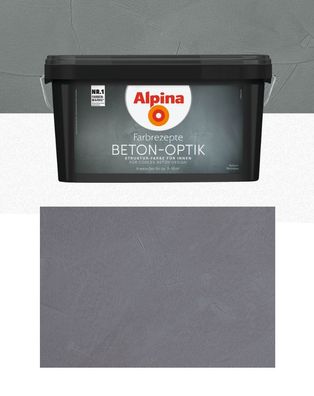 Alpina Farbrezepte BETON Optik Komplett-Set: 3 L. Basis, 1 L. Finish, Innenfarbe