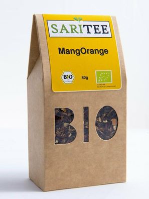 SariTee BIO MangOrange | Früchtetee | 80g loser Früchtetee mit Mangogeschmack