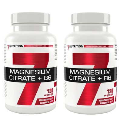 7Nutrition Magnesium Citrat 2x120 Vegan Kap. Mineralien Muskeln Gesundheit + BONUS