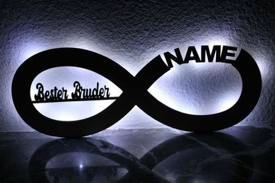 Bester Bruder - Unendlichkeitszeichen - Namen - Lasergravur - Geschenke - LED