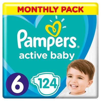 Pampers Windel Active Baby 6 extra große 124 Stück