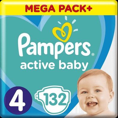 Pampers Active Babywindeln 4 132 Stück 9-14 kg