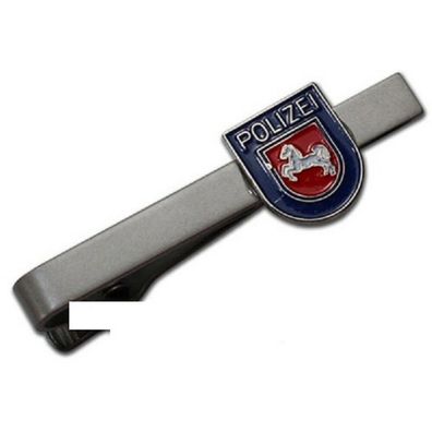 Krawattenklammer 57x6mm "Polizei" Niedersachsen versilbert