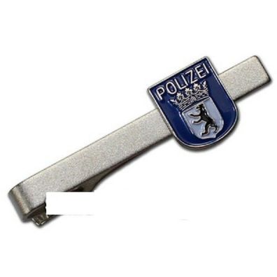 5x Krawattenklammer 57x6mm "Polizei" Berlin versilbert