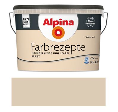 Alpina Farbrezepte 2,5 L. Weicher Sand Matt