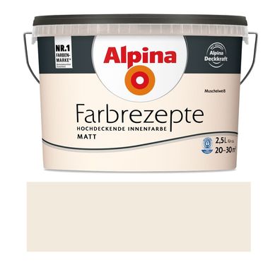 Alpina Farbrezepte 2,5 L. Muschelweiß Matt