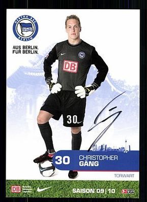 Christoher Gäng Hertha BSC Berlin 2009-10 Autogrammkarte + A 57281