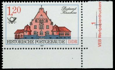 DDR 1987 Nr 3070 postfrisch ECKE-URE X0D2AD6