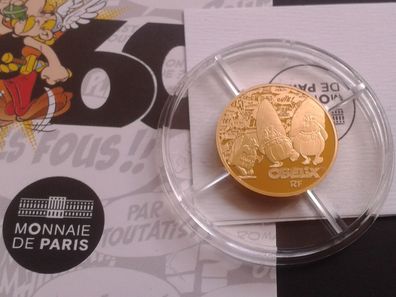 Original 50 euro 2019 PP (proof, BE) Frankreich Gold 60 Jahre Comic Asterix Obelix