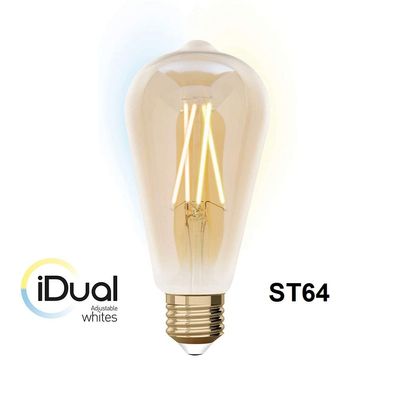 iDual LED Leuchtmittel Filament E27 ST64 amber dimmbar 806lm 9W exkl. FB