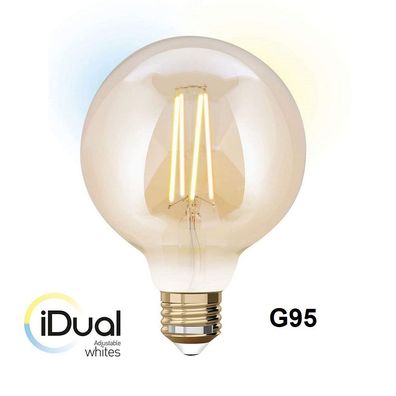 iDual LED Leuchtmittel Filament E27 G95 amber dimmbar 806lm 9W exkl. FB