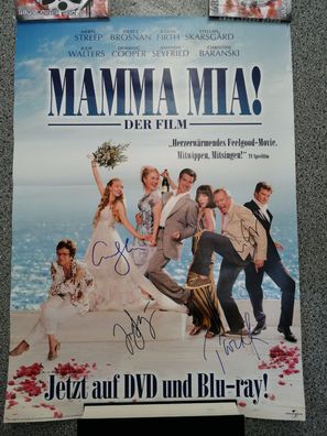 Mamma Mia Cast Autogramm Poster signiert Pierce Brosnan Meryl Streep