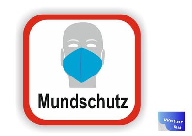 Mundmasken Aufkleber Maske aufsetzen Aufkleber Maskenpflicht Abziehbild (R48/7)