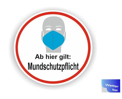 Mundmasken Aufkleber Maske aufsetzen Aufkleber Maskenpflicht Abziehbild (R48/5)