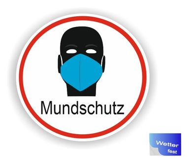 Mundmasken Aufkleber Maske aufsetzen Aufkleber Maskenpflicht Abziehbild (R48/4)