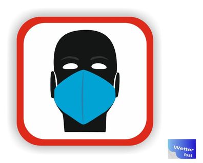 Mundmasken Aufkleber Maske aufsetzen Aufkleber Maskenpflicht Abziehbild (R48/2)
