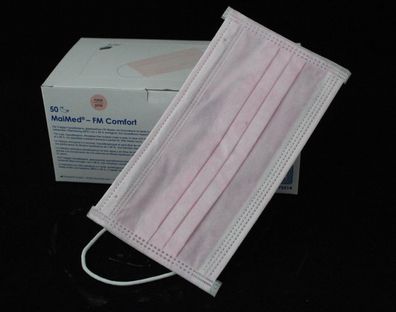 50 Stück Mundschutz Maimed FM Comfort, Atemschutz, Gesichtsmaske, Staubschutz rosa