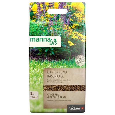 Manna Bio Gartenkalk Rasenkalk 8 kg Meeresalgen Bodenaktivator Bodenverbesserer