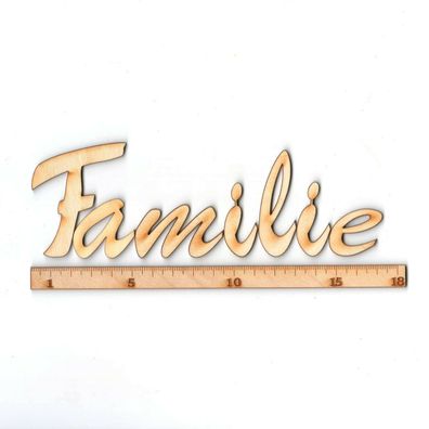 Familie 18 cm Schriftzug Wanddeko Buchstaben 5 cm hoch Holz Deko Familienschild