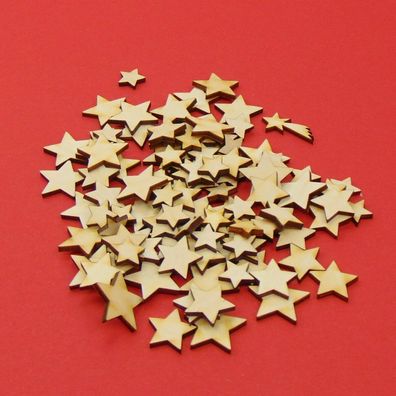 Stern aus Holz 2,5 cm 2 cm 1,5 cm Weihnachtsstern Streuteil 80 Stück Holzsterne