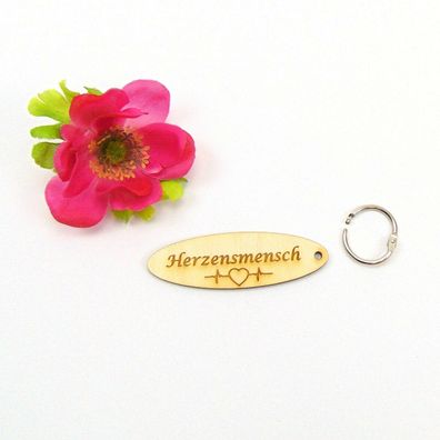 Schlüsselanhänger Herzensmensch Geburtstag Geschenk Holz Valentinstag Liebe