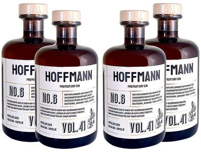 Hoffmann s Premium Dry Gin No8 - 4er Set Der Hoffmann Gin 0,5L (41% Vol)- [Enth